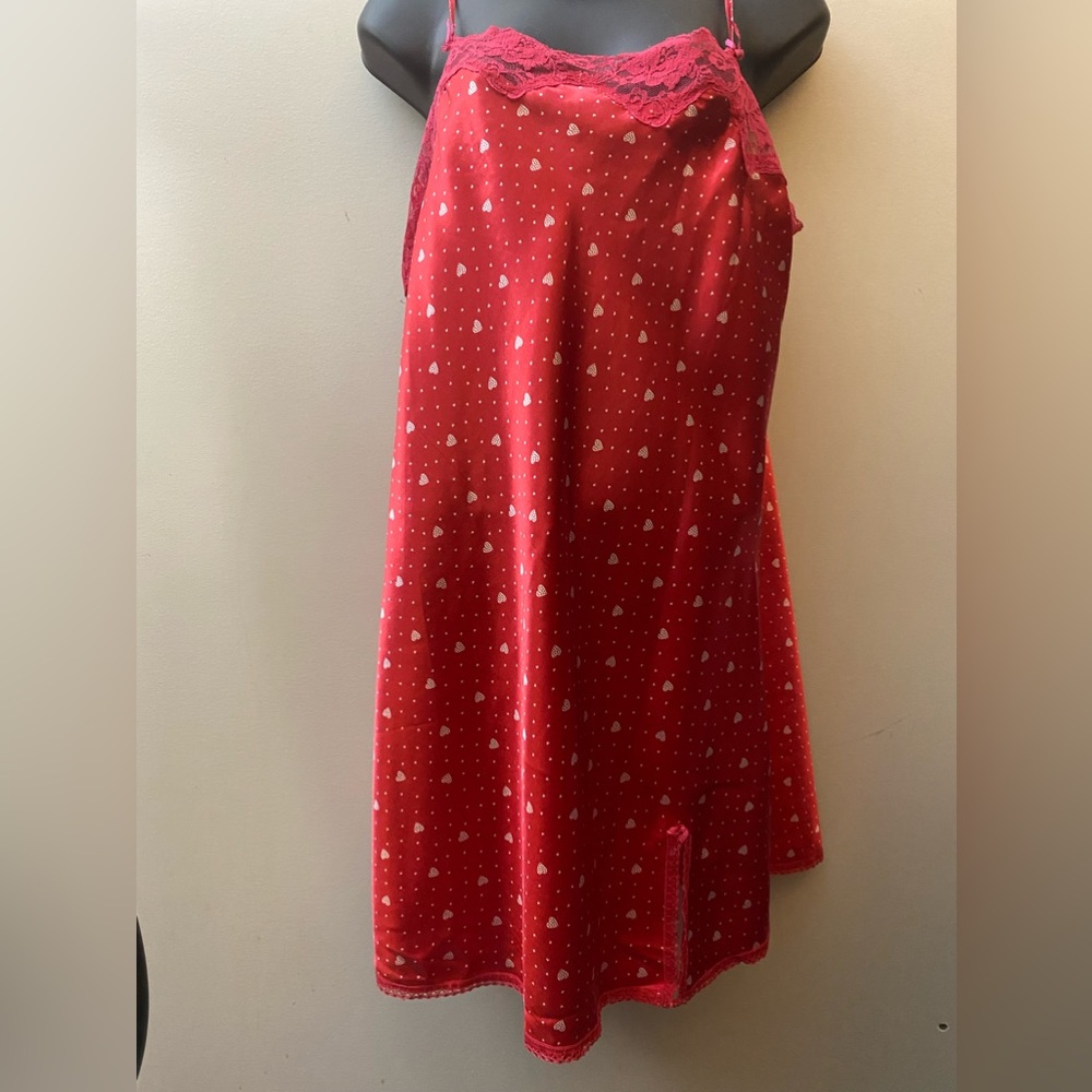 Satin Hearts Slipover Nightgown, 2X? *P10